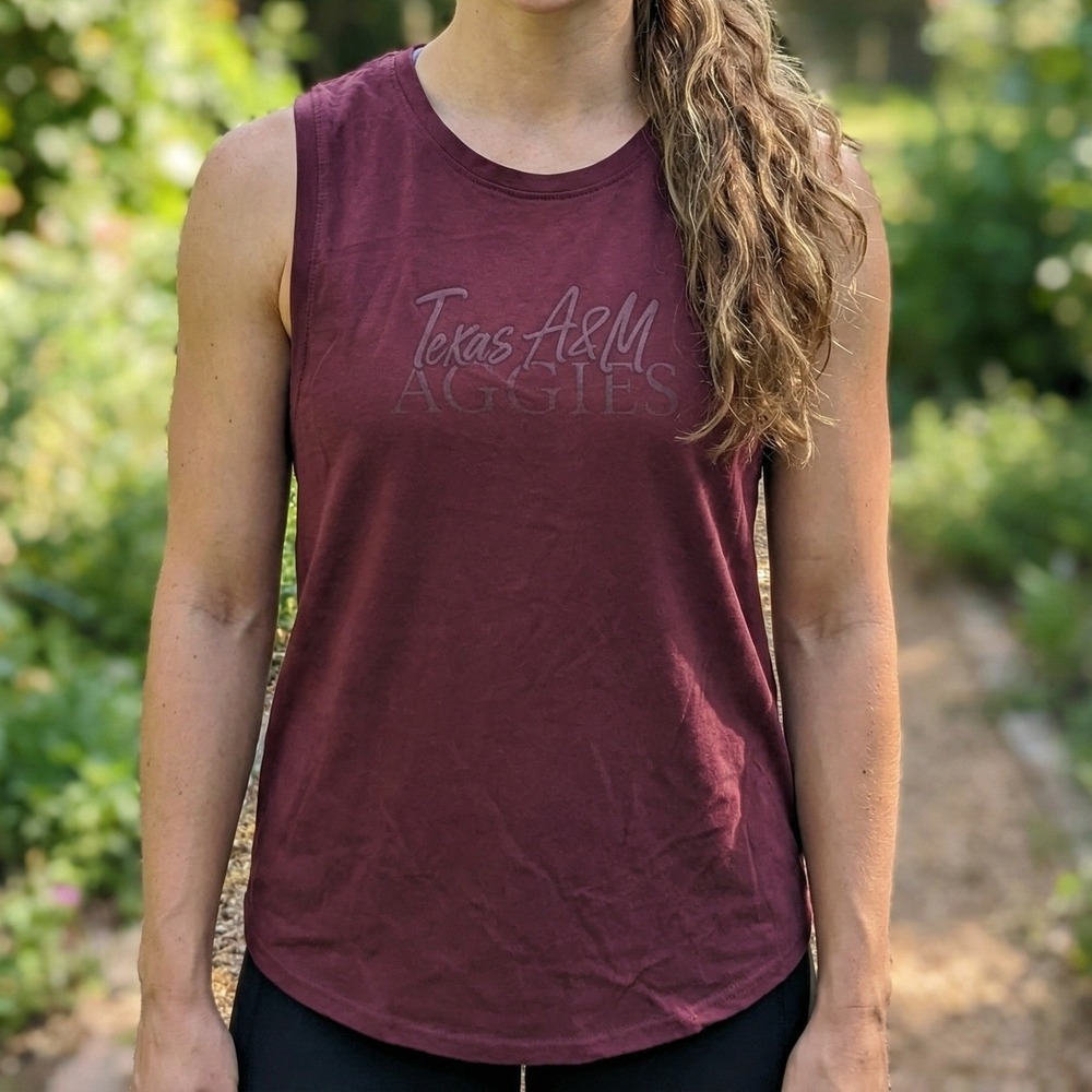 Rivalry Threads Texas A&M Aggies Maroon Puff Print Tank Top NCAA L 12/14‎